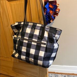 Kate Spade Black and White Plaid Tote
